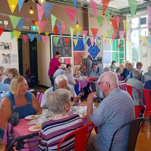 People from Hemel Hempsted enjoying a social get together at the Old Town Hall Theatre for a mystery movie and afternoon tea